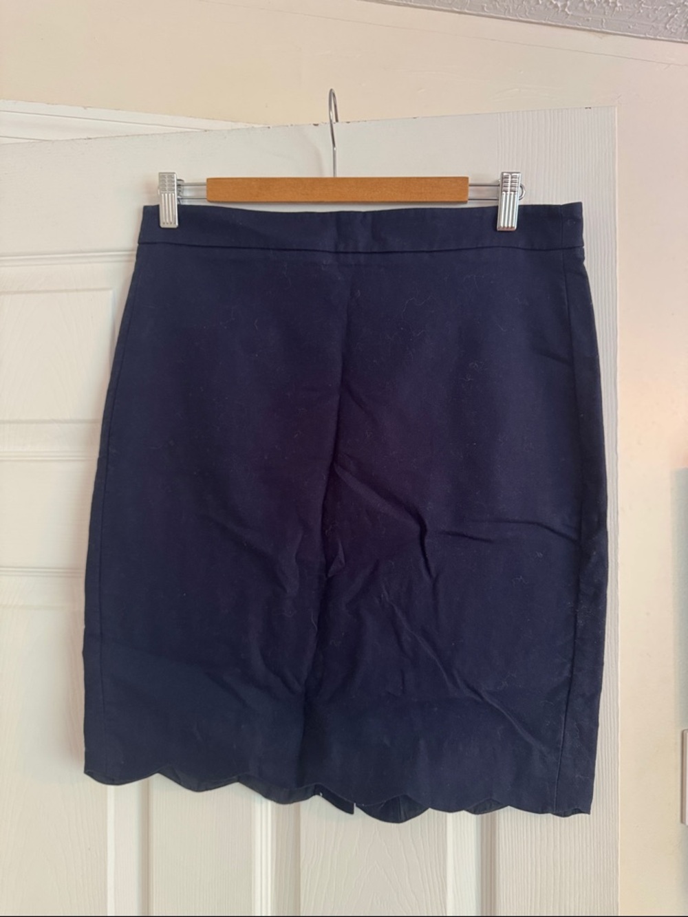 J. Crew Navy Scalloped Edge Mini Skirt
